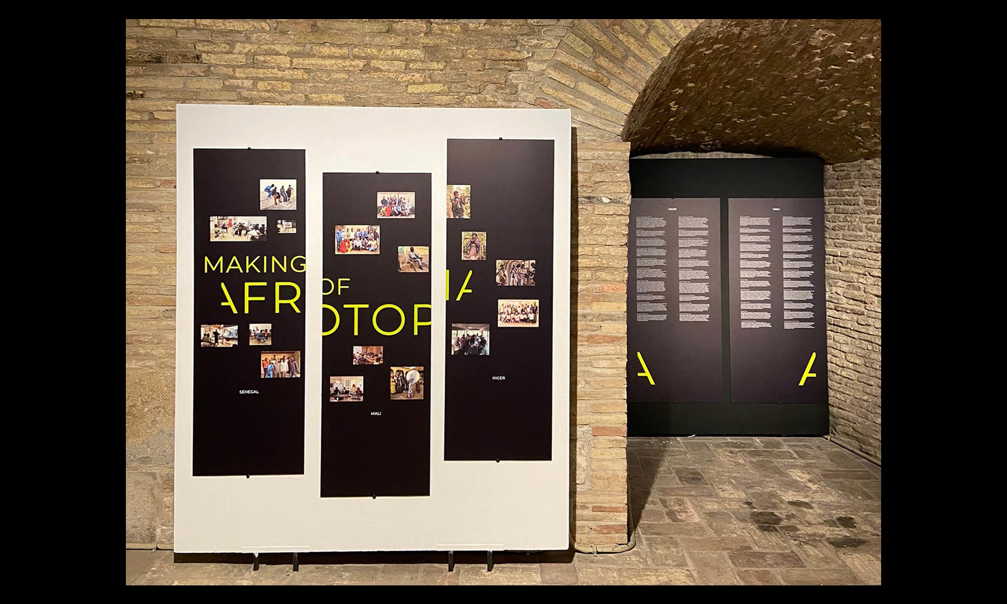 Afrotopia diseño de exposición